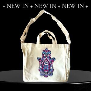Reusable everyday hamsa 🪬 double straps tote bag